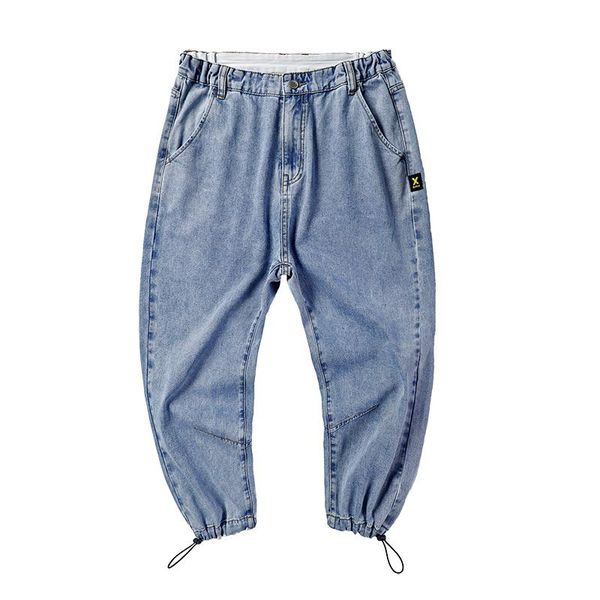 

jogger denim pants summer autumn ankle length jeans men fashion 2021 oversized plus size 42 44 46 48 harem hip hop man trousers men's, Blue