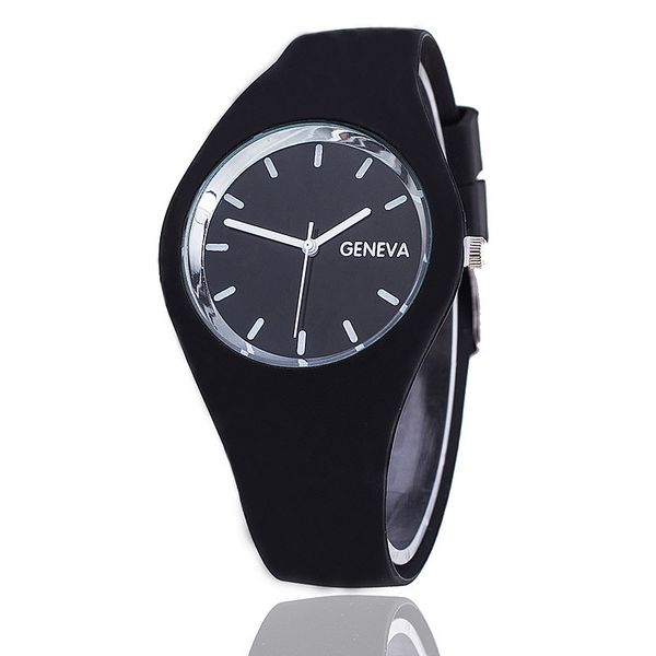 Женские часы модные ультратонкие наручные часы мужчин с кремовым силиконовым браслетом