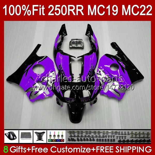 Stampo iniezione nero viola per HONDA CBR 250RR 250 RR CC 1988 1989 250R CBR 250CC 88 89 Carrozzeria 112HC.151 MC19 88-89 CBR250RR CBR250 RR CC 1988-1989 Kit carenatura OEM