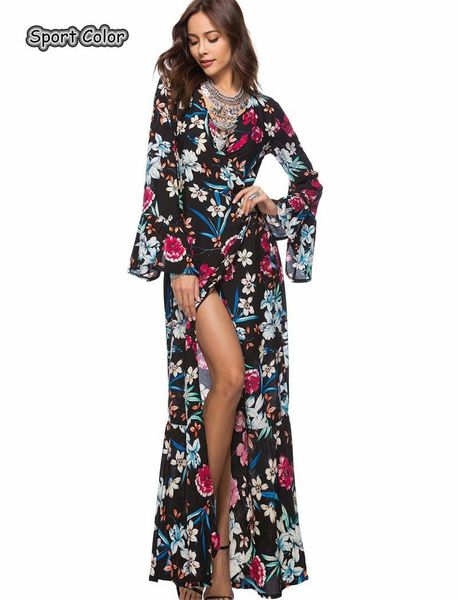 

sarongs women swimsuit cover up beach dress holiday style trumpet sleeves pareo bikini tunic, Blue;gray