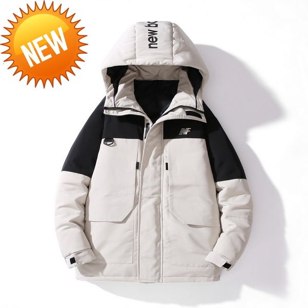 

brand mens winter white down jacket man clothes dust coat hoodie korean style plus size fashion thick warm parkas coats clothing, Black