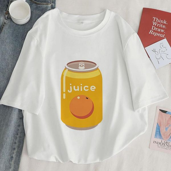 

women's t-shirt japan strawberry juice graphic print women 2021 summer fashion tshirt tee harajuku aesthetic pink female t shirt, White
