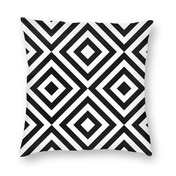 

cushion/decorative pillow geometric cushion cover 40x40 decoration 3d printing black and white line pattern throw case for sofa double side