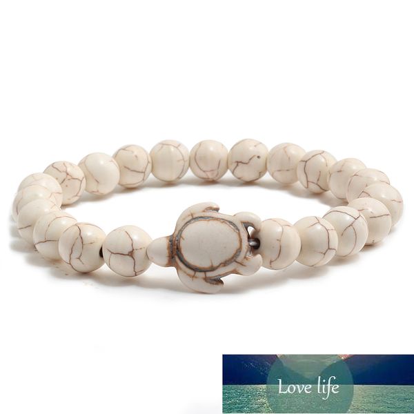 

fashion summer sea turtle beads bracelets charm colorful natural stone elastin strand bracelets for women men hand chain jewelry factory pri, Black