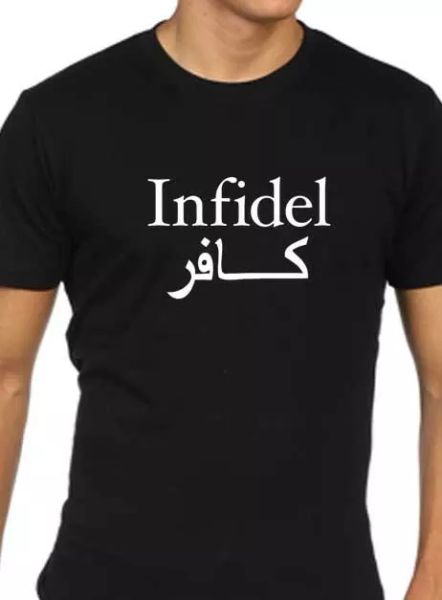 

Infidel Camiseta Divertido Hombre, White;black