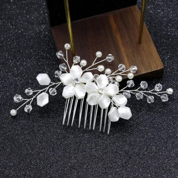 

hair clips & barrettes sweet white pearl metal comb, bridal wedding plate insert accessories, romantic jewelry, Golden;silver