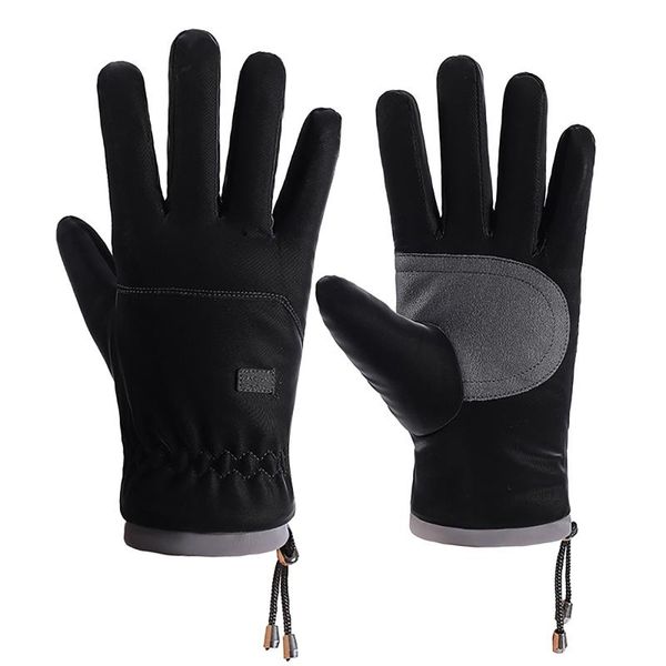 

cycling gloves men winter warm touchscreen windproof motorcycle resistant antiskid luvas ciclismo#40, Black