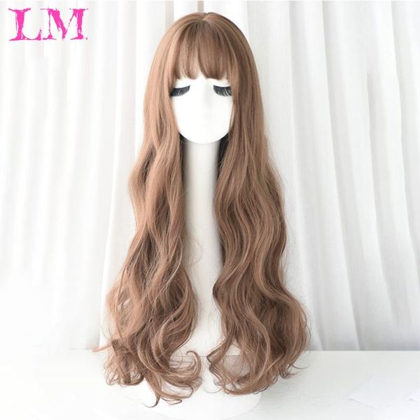 

synthetic wigs liangmo long wave wavy natural hair temperature for black/white women daily cosplay