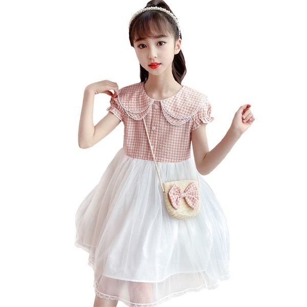 

girls dress plaid pattern for girl est kids es summer costumes 6 8 10 12 14 210528, Red;yellow