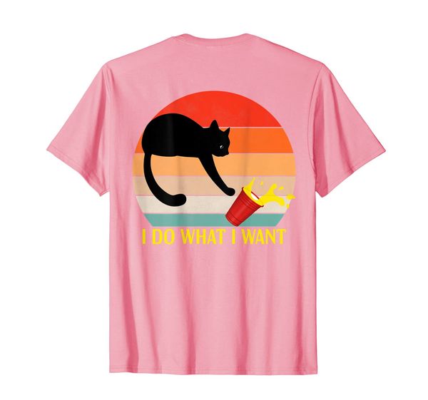 

I Do What I Want Cat Red Cup Retro Sunset Funny Pet Lover T-Shirt, Mainly pictures