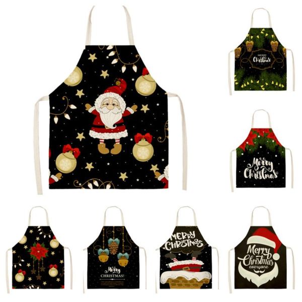 

aprons christmas linen apron kitchen antifouling sleeveless coverall party decoration for women men alpaca