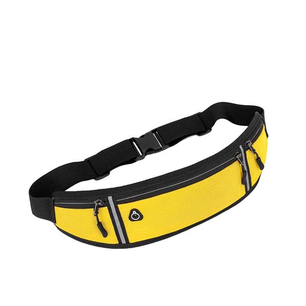 

outdoor bags men women waterproof oxford cloth reflective strip earphone jack running bag cycling 3 pockets waist pack phone sports