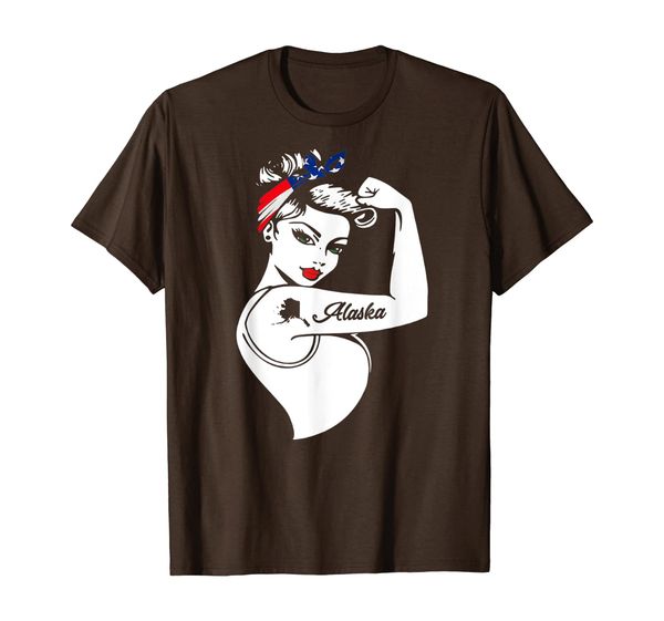 

strong women alaska map funny t-shirt t-shirt, White;black