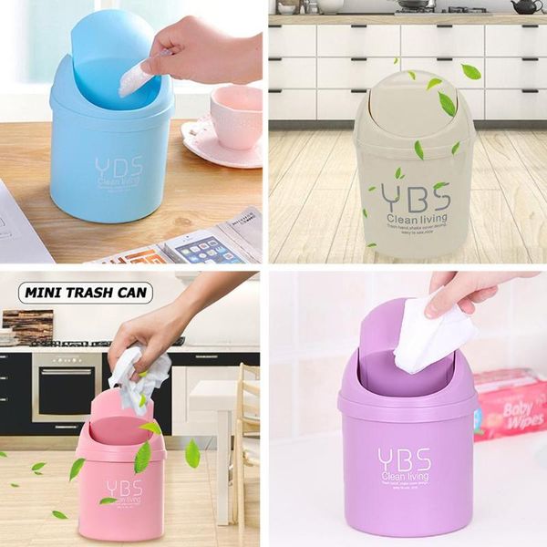 

waste bins cute mini pp material reusable safe durable pink can household cleaning tools lid for home office automobiles