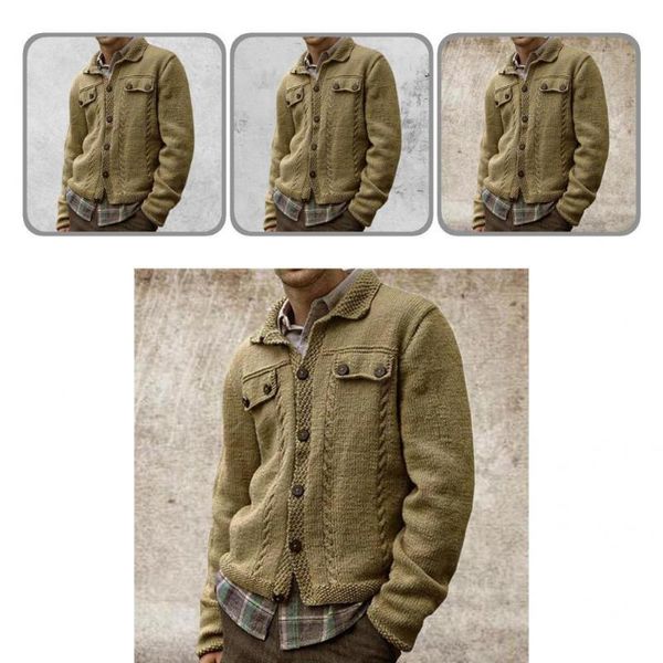 

men's sweaters chic men sweater comfortable pure color solid buttons closure knitwear cardigan, White;black