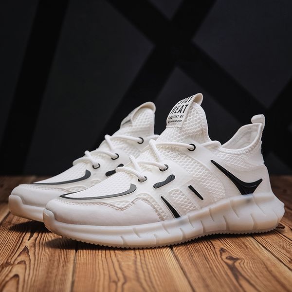 

2021 new sneakers men shoes breathable lightweight men casual shoes comfortable lace-up men mesh shoes fashion