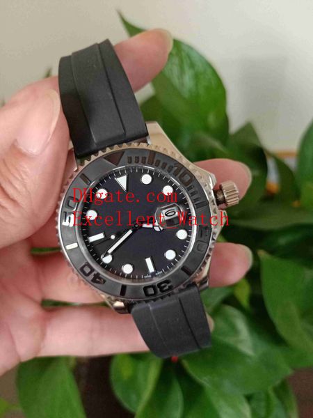 

42 mm wristwatches 226659 ceramic bezel black dial asia 2813 movement automatic mechanical rubber bands strap mens watch watches, Slivery;brown