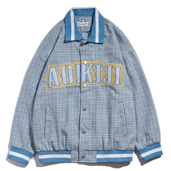 

men's jackets men letter embroidery varsity jacket harajuku high street baseball coats oversized streetwear casual couple, Black;brown