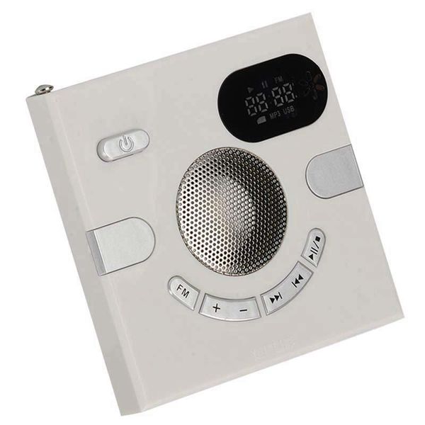 

wall speaker fm radio with time display headphone jack support aux o tf card usb disk mp3 player charge portable speakers