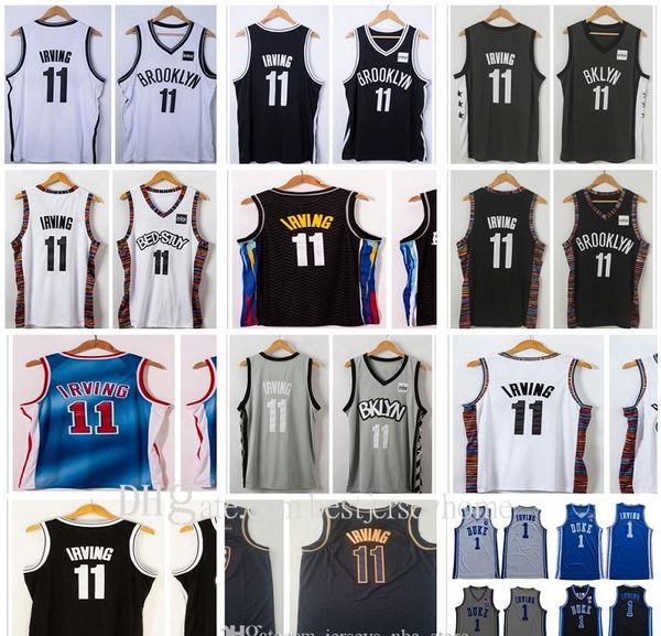 

new stitched basketball jersey men 2021 city black blue irving 11 kyrie jersey basketball 1 college ncaa shirts white grey color youth s-2xl, Black;red