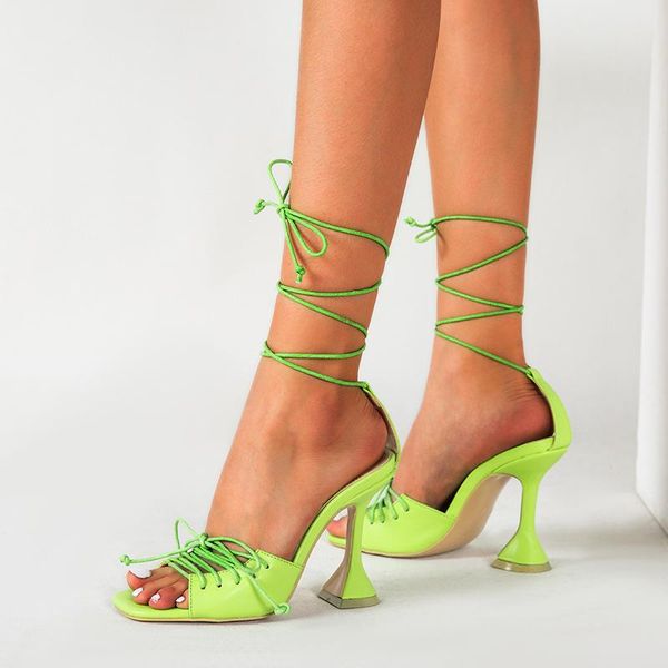 

summer women sandals gladiator lace up high heels open toe ladies shoes ankle cross strap stiletto party roman, Black