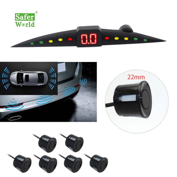 

car rear view cameras& parking sensors 6 or 8 universal ultrasonic reverse radar system voice buzzer alarm sensor kit for 12v
