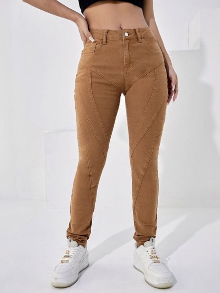 

seam detail skinny jeans o1ob#, Blue