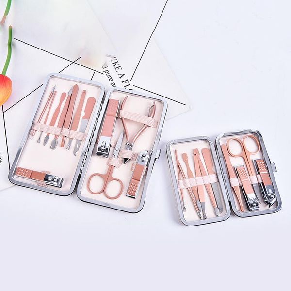 

nail art kits 10/12 pcs manicure clipper pedicure set portable travel kit cutter tool
