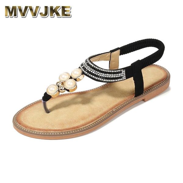 

dress shoes mvvjke summer style trend versatile pearl elastic sandals women, Black