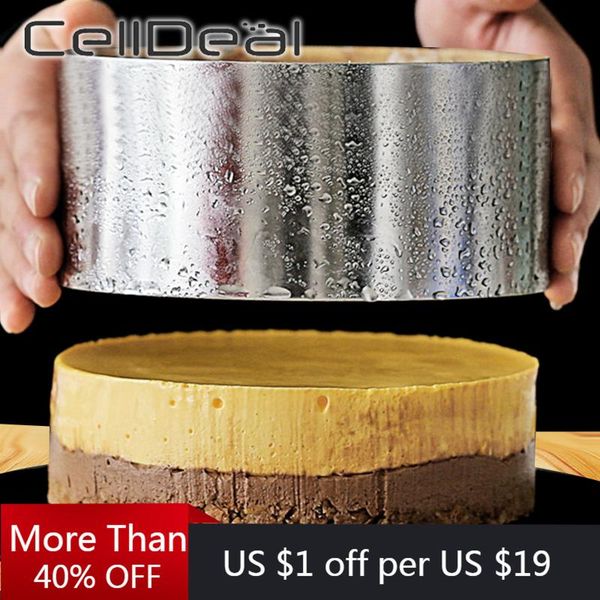 

baking moulds silver stainless steel adjustable circle square mousse ring pastry mold cake mould tools kitchen accessories decorating
