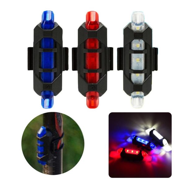 

waterproof 5 led mtb bike bicycle rear tail light red lamp 4 mode usb recharge lights accessories