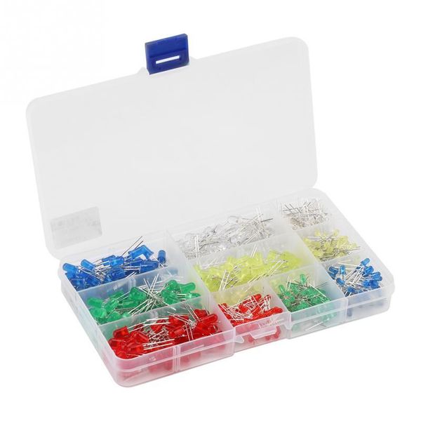 

500pcs 3mm 5mm red yellow white green blue assortment emitting led diodes light kit set modules