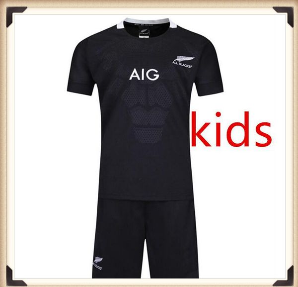 

19 20 21 rugby jerseys quality kids jersey size 16-26 drhs 544, Black;gray