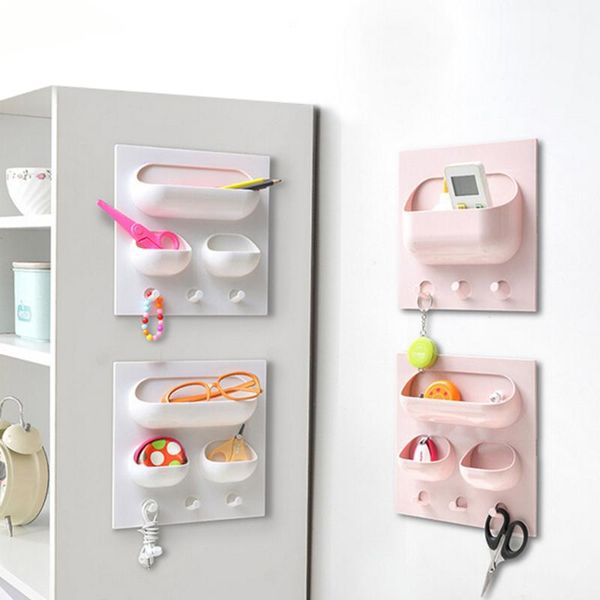 

bathroom shelves kitchen storage rack no trace stickers strong paste multi-function deskmakeup organize12.20