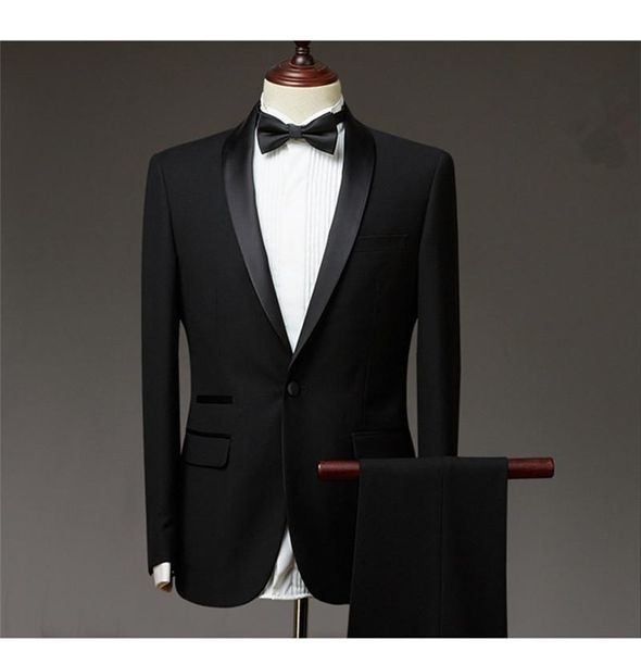 

handsome one button groomsmen shawl lapel groom tuxedos men suits wedding/prom/dinner blazer(jacket+pants+tie) 160 men's & blazers, White;black