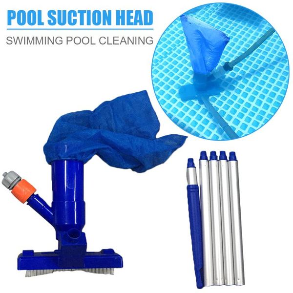 

swimming pool vacuum cleaner eu/us plug suction head pond fountain spa spring brush with handle cleaning tools & accessories