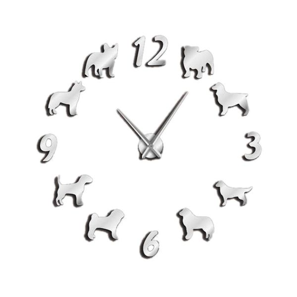 

wall clocks different dog breeds large clock lovers pet owners home decor giant modern design diy puppies watch sil