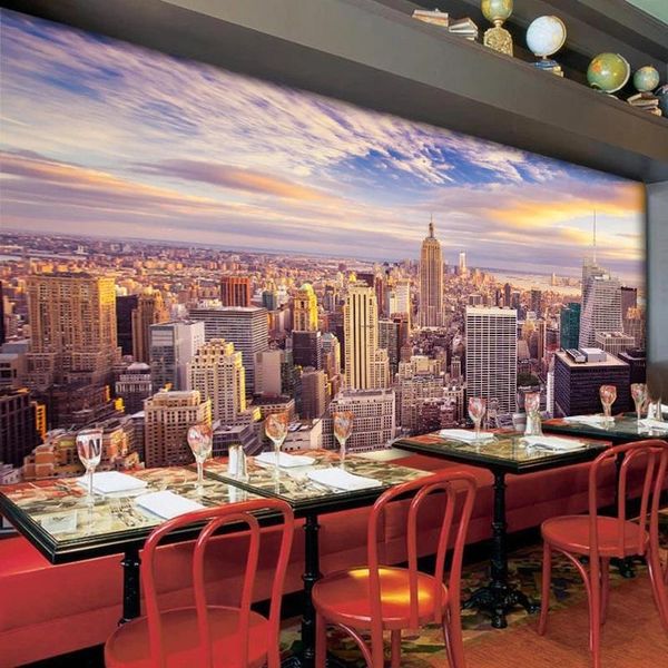

wallpapers custom modern york city building landscape 3d mural po living room cafe restaurant creative decor waterproof