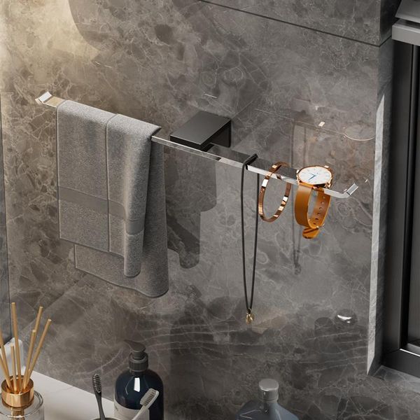 

towel racks bathroom accessories bars holder restroom rack zinc-alloy creative nordic luxury no drilling