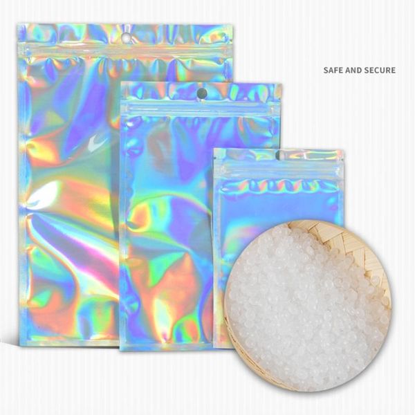 

gift wrap 100pcs translucent bags holographic storage bag xmas packaging