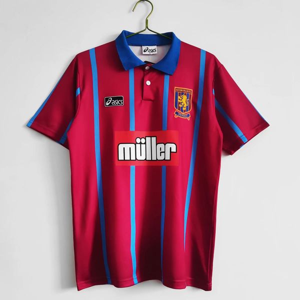 

retro fans jerseys 1993 1994 aston villa home soccer jersey shirt, Black