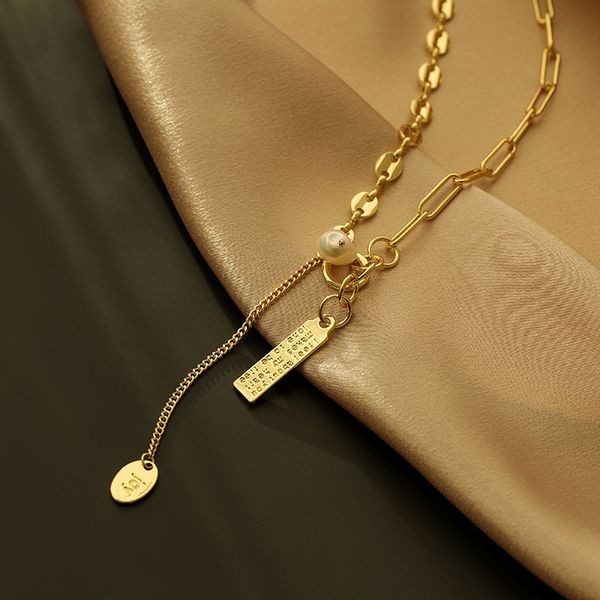 

fine jewelry online personalized new light luxury style sweater chain hip hop thick special letter hanging pendant design necklace 65% off s, Silver