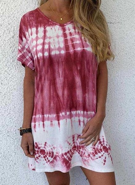 

women's wear gradient round neck short sleeve dress women's, Black;gray