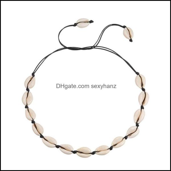 

& pendants chokers conch seashell necklace women jewelry summer beach shell choker bohemian rope cowrie beaded necklaces handmade collar fem, Golden;silver