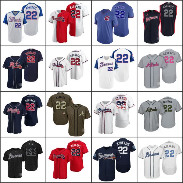 

atlanta braves men 22 nick markakis youth womenjersey, Black;red