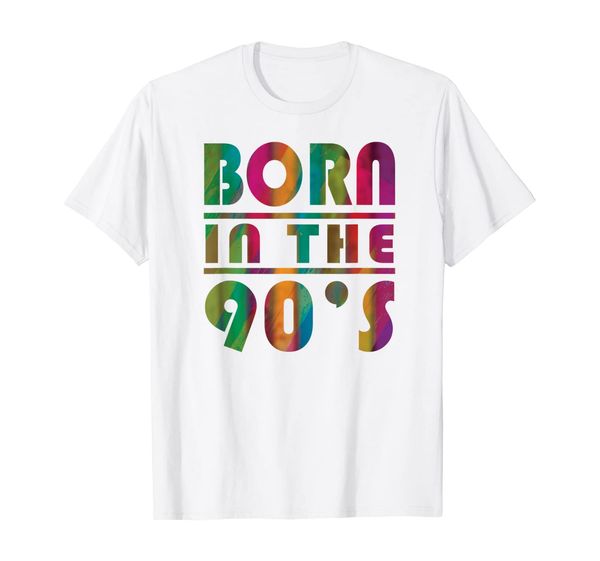 

born in the 90s nineties retro t-shirt, White;black