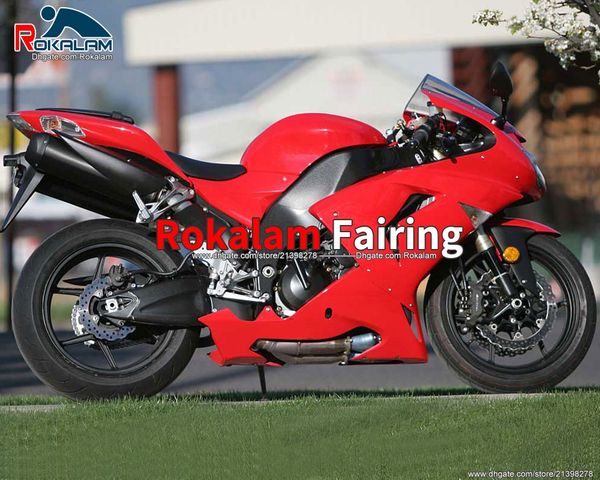 

for kawasaki ninja zx10r zx 10r red fairings 2006 2007 road bike fairing kit (injection molding)