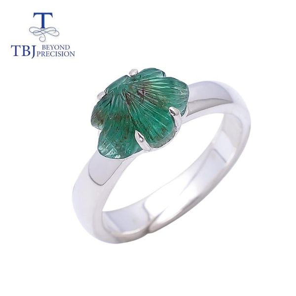 

cluster rings tbj , natural emerald handmade women ring tree leaf design gemstone jewelry pure 925 sterling silver limited quanti, Golden;silver