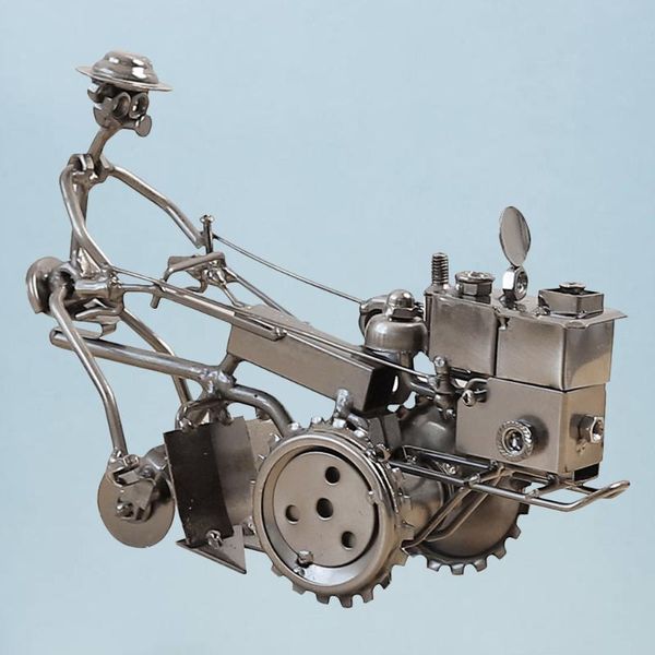 

decorative objects & figurines 1 pc metal ornament creative desktractor vintage decoration art crafts adornmant for office