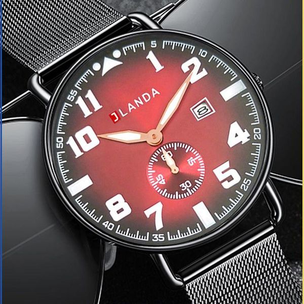 

wristwatches jlanda the business style men's quartz watch luminous waterproof casual fashion sport mesh stainless steel strap j6552, Slivery;brown